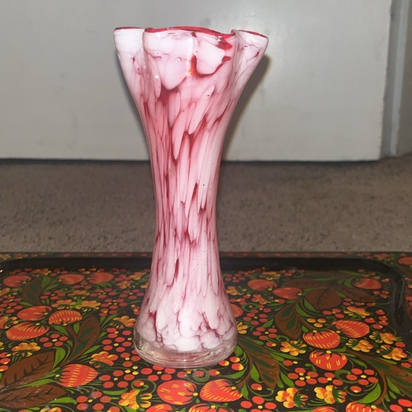 VNTG Red & Orange Murano Style Vase - Picture 2 of 6